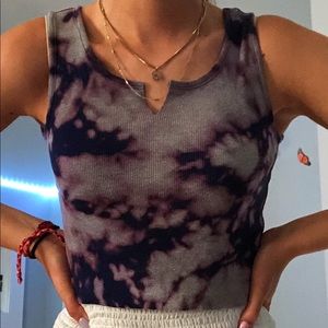 CROPPED PURPLE TYE DYE TANK TOP